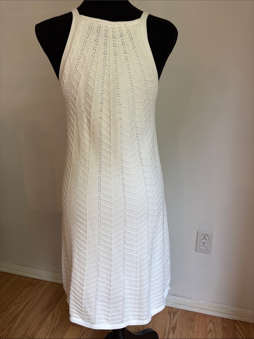 LOFT white sweater tank dress FLAWLESS NWOT size XS fully lined! Beach wedding! - Picture 3 of 3